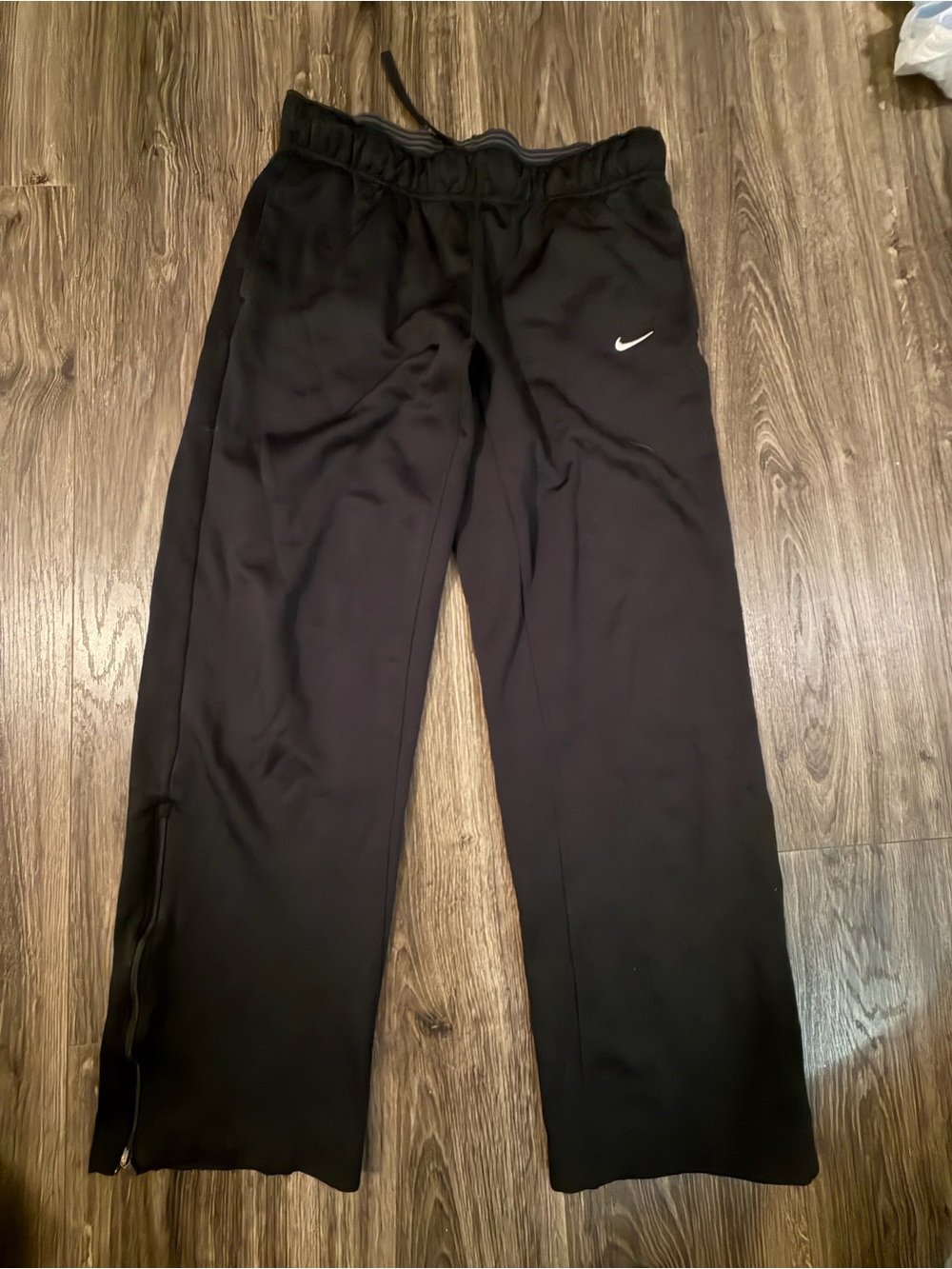 Nike Black Track Pants with White Swoosh